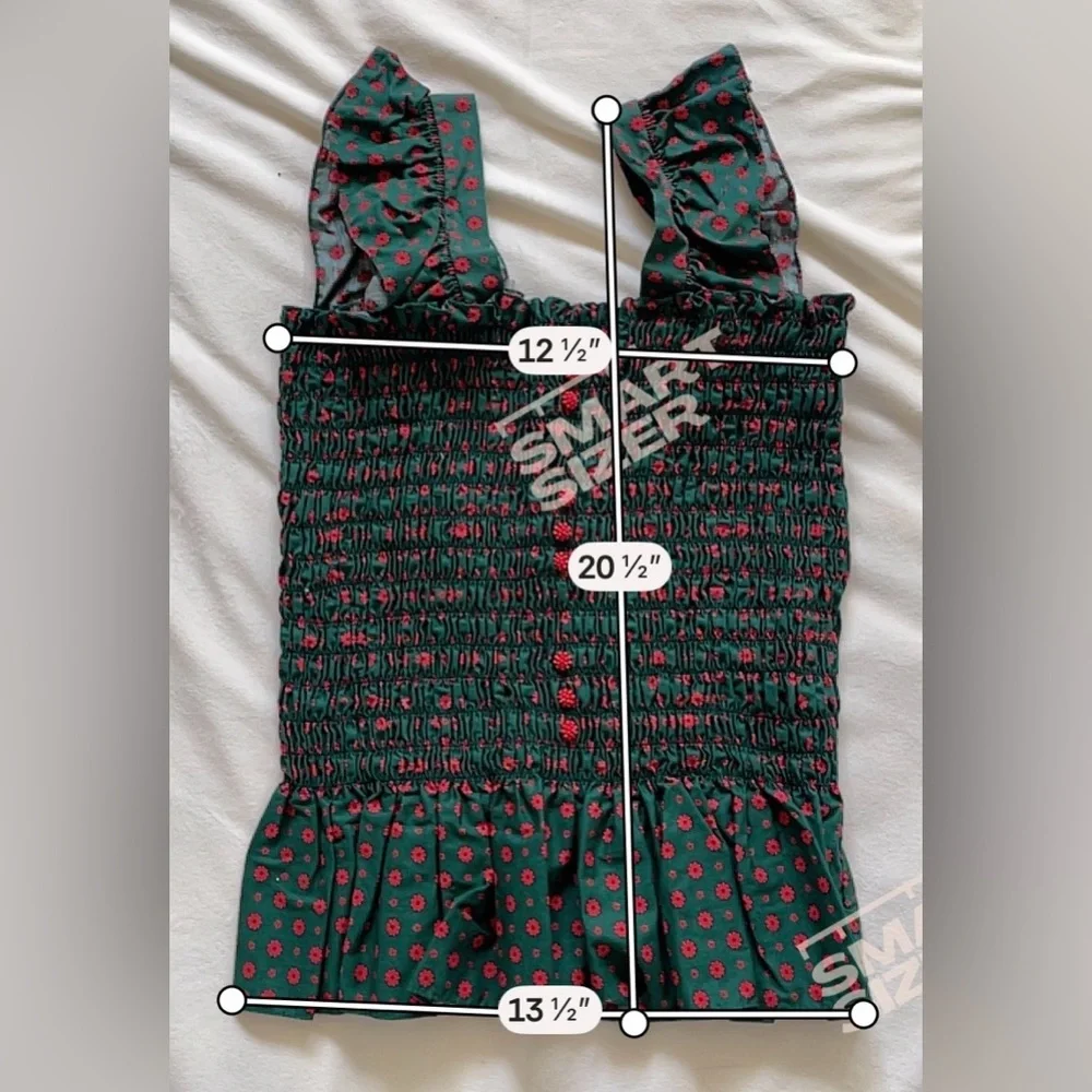 Handmade Green Smocked Top & Maxi Skirt Babydoll Boho Prairie Cottagecore Small - Picture 11 of 12